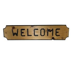 Handmade Wooden Welcome Sign Approx Approx 22"x 5"